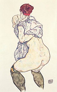 Egon Schiele - Woman Undressing