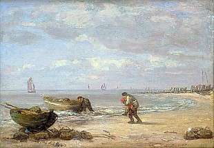 Eugéne Boudin - Low Tide near Honfleur