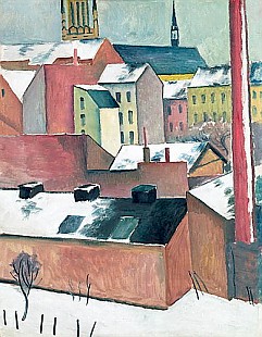 August Macke - St. Mary's Church in the snow