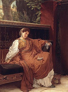 Sir Lawrence Alma-Tadema - Lesbia Weeping over a Sparrow, 1866