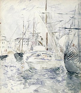 Berthe Morisot - White Boat in the Port, Nice, 1881
