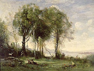 Jean Baptiste Camille Corot - The Goatherds of Castel Gandolfo