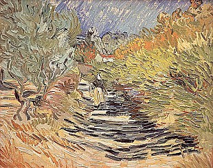 Vincent van Gogh - A Road in St. Remy with Female Figures