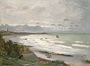Claude Monet - The Beach at Sainte Adresse