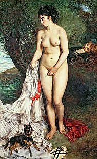 Pierre-Auguste Renoir - Bather with a Griffon dog