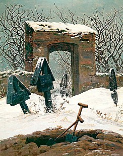 Caspar David Friedrich - Cemetery in the Snow