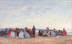 Eugéne Boudin - Beach Scene near Trouville