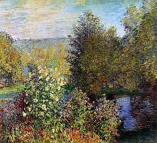 Claude Monet - Silent place in the garden of Montgeron. (or: The dahlias)