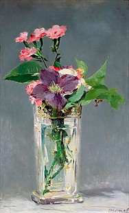 Edouard Manet - Pinks and Clematis in a Crystal Vase