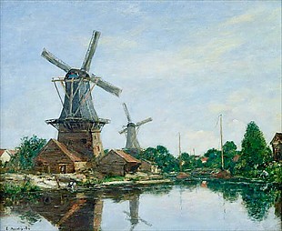Eugéne Boudin - Dutch Windmills