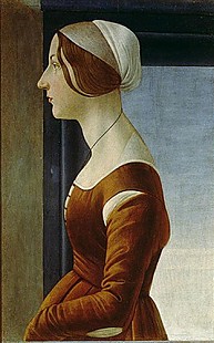 Sandro Botticelli - Painting of a lady with a cap