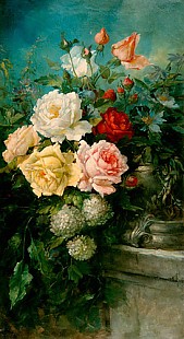 Hans Makart - Roses still life