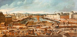 französ. Maler - The horsemen statue of Henri IV. at the Pont Neuf in Paris