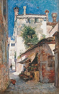 Attilio Pratella - Market stand in a south italian town