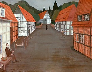 Friedrich Busack - Village street in the evening
