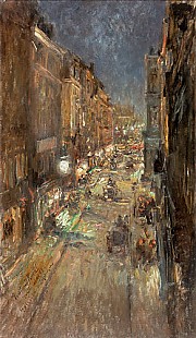 Gotthardt Kuehl - Schloss street in Dresden at Christmas 1909