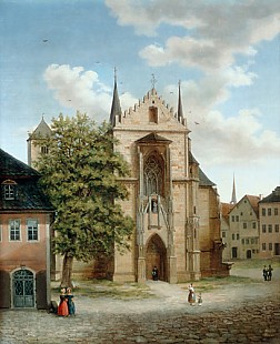 Franz Schmidt - Still day on the market place and a church