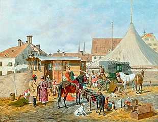 Franz Quaglio - Circus at the edge of the town