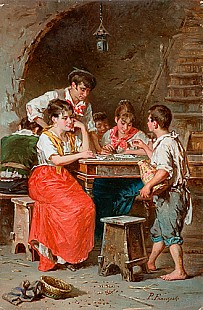 Franz von Persoglia - The lotto player