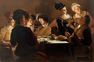 Gerard von Honthorst - Gallant night meal