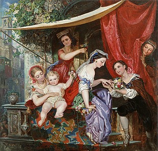 Carl Ludwig Becker - Festive party in Venice
