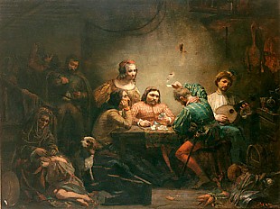 Leopold Karl Müller - The card game in the country tavern