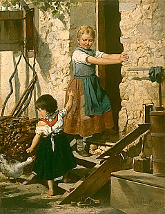 Gustav August Hessl - The little goose keeper