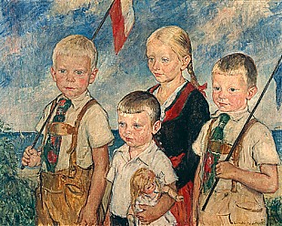 Heinrich Linde-Walther - Four sisters