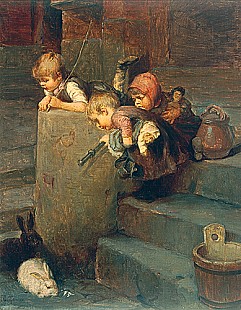 Simony-Jensen - Playing children with rabbits