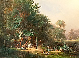 Theodor Blätterbauer - Meeting at edge of a wood