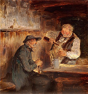 Hugo Kauffmann - Sundowner in the village inn
