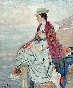 Edward Cucuel - Lady at a stay