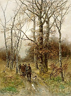 Desire Thomassin - Hunters in autumn forest