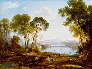 Jacob Philipp Hackert - Festival company with music and dance in south Italian ideal landscape
