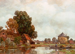 Gilbert von Canal - Clouds in summer above a landscape with a river