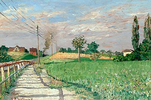 Eugen Ankelen - summer landscape with steamer