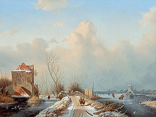 Andreas Schelfhout - Winterplaesure