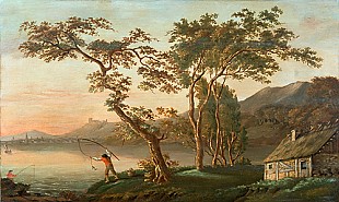 Christian Georg II Schütz - Rhein landscape in sunset light