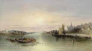 Johannes Franciscus Christ - Fisher at daybreak