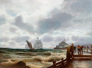 Wilhelm A. Pero - Stormy sky over the mole