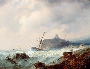 Andreas Achenbach - The rescue of the shipwrecked ship