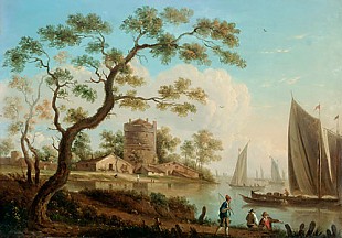 Claude-Joseph Vernet - Navy at the bank edge