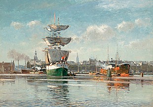 Heinrich Hermanns - Amsterdam town canal boats