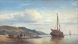Franz Joh. Wilhelm Hünten - Beach in Blankenese near Altona