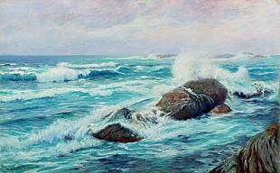 Georg Burmester - Sea surf at a rock coast
