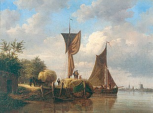 Jan Jacob Conrad Spohler - River mouth with sailing boats
