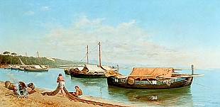 E. Fornari - Scene at the sea in the evening