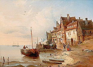 Eduard Schmidt - Harbor bay in the morning light