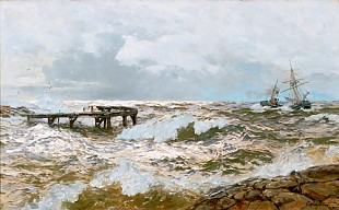 Carl Saltzmann - Entrance into the harbor Colberg
