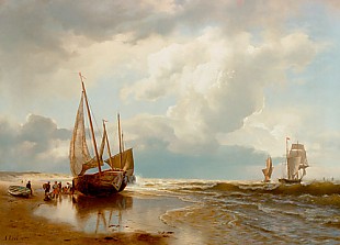 August Wilhelm Leu - Beach near Ostende